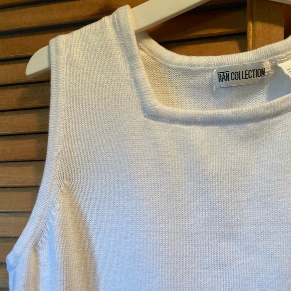 Tian Collection White Knit Sleeveless Shell - Picture 5 of 12
